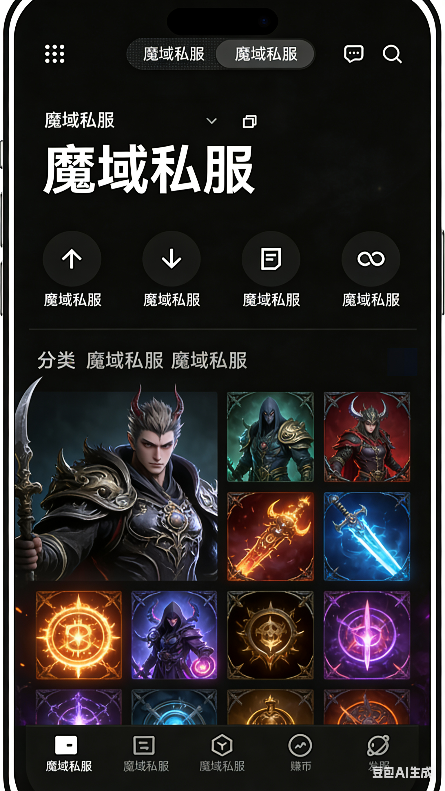 魔域私服坐骑进阶面板